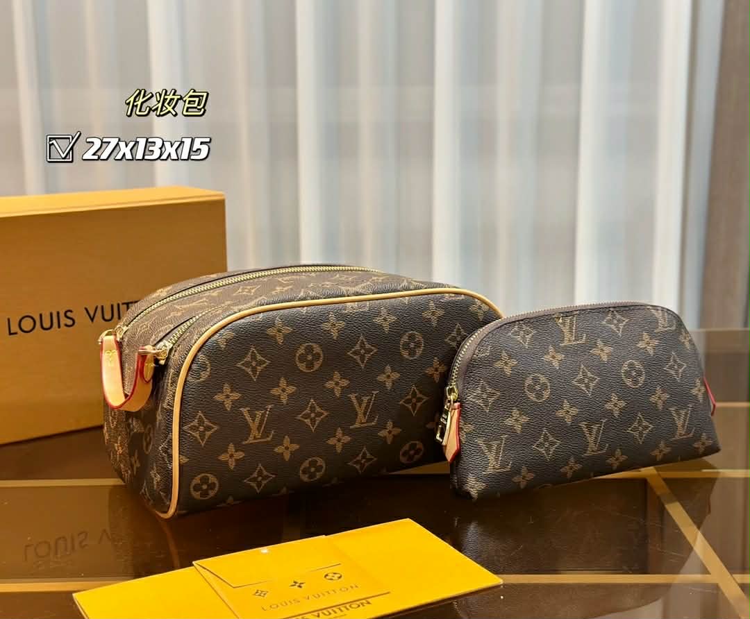 SALE π - Double Toiletry Bag/Cosmetic Pouch Combo