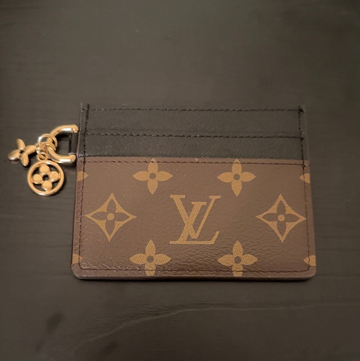 Brown Monogram Card Holder (Black Int.)