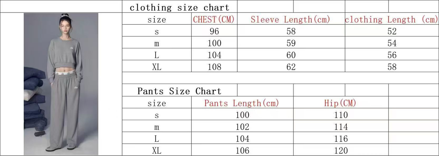 A L O Crewneck/Straight Leg Joggers Sets