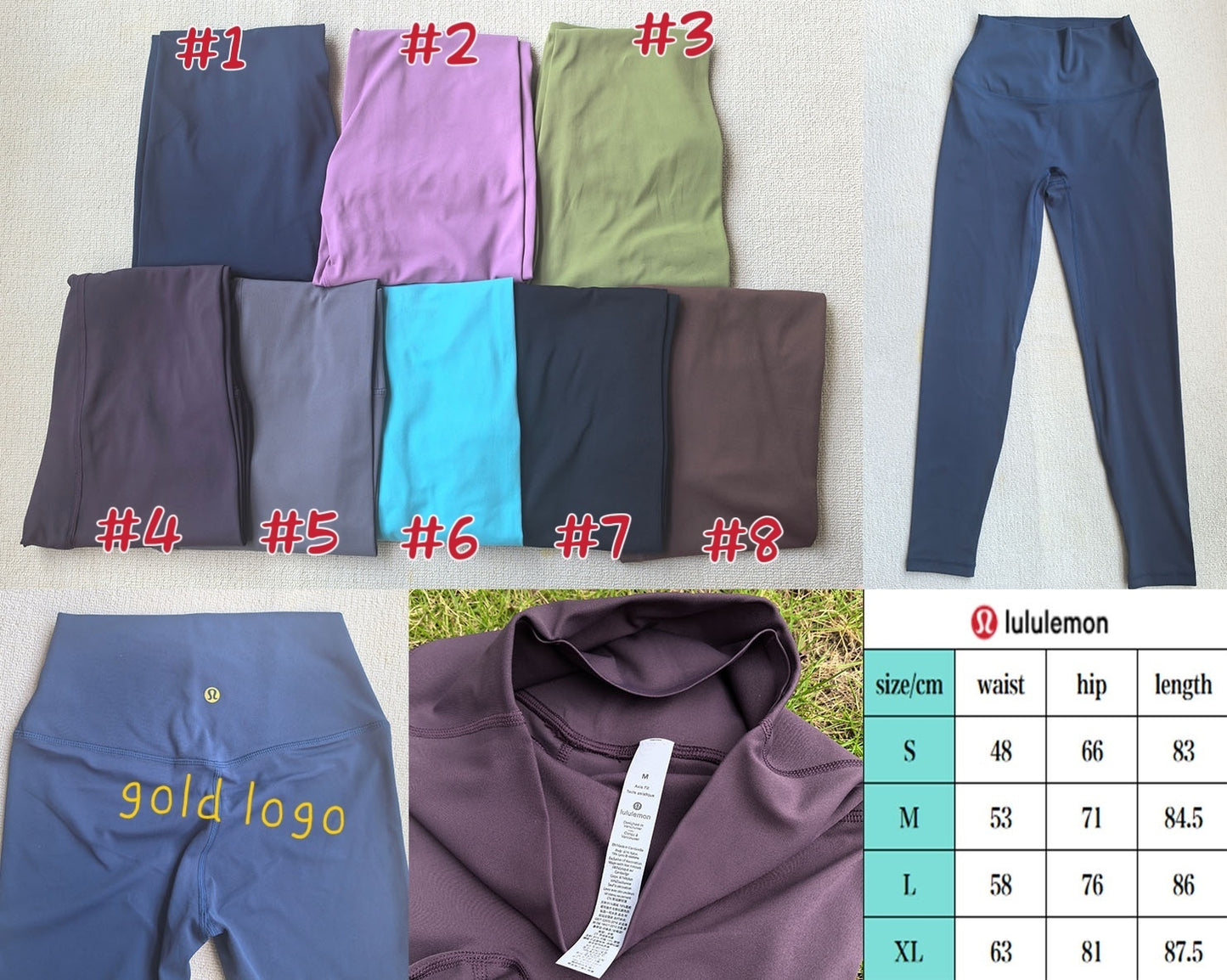 π Gold Logo Full-Length Leggings