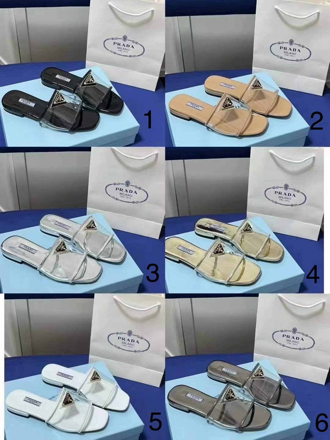 P A Flat Clear Sandals