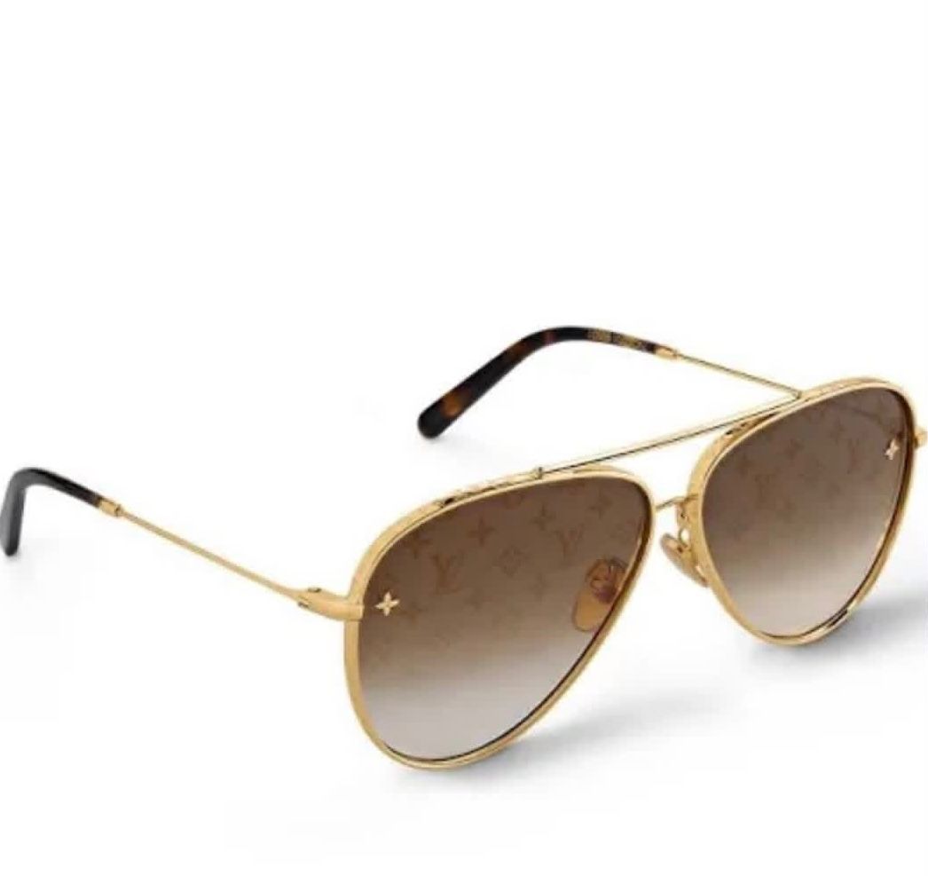 Brown Monogram Tortoise Aviator Sunnies