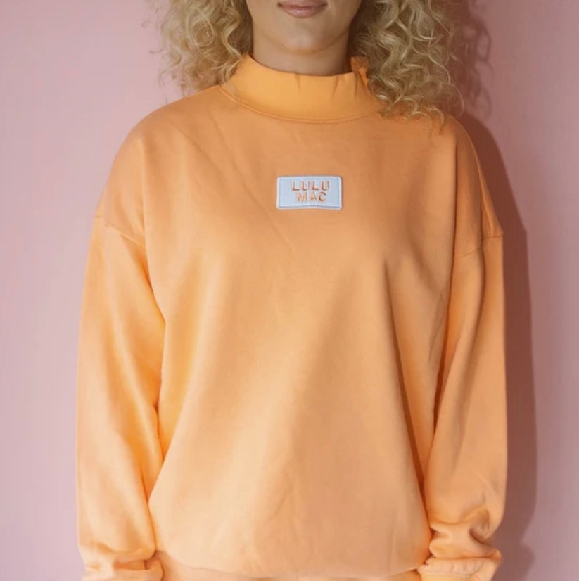 Lulu Mac Orange Long Sleeve Terry Cloth Top