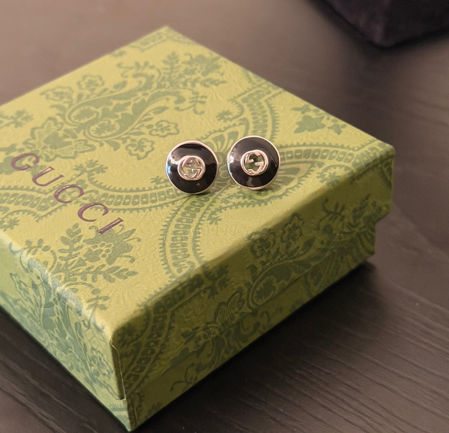 Double G Black/Silver Earrings