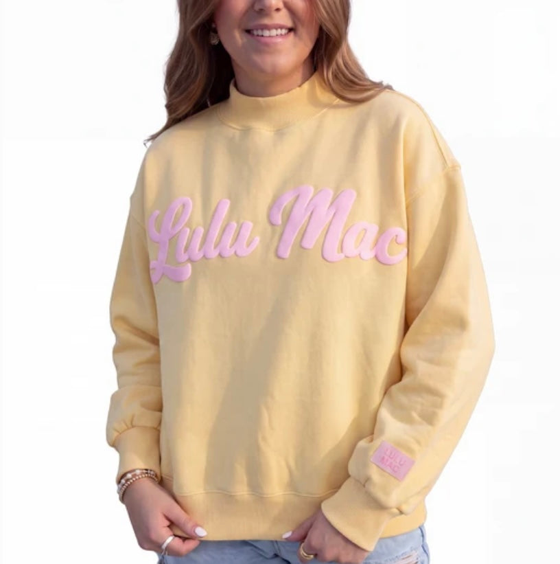 Lulu Mac Butter/Light Pink Script Sweatshirt