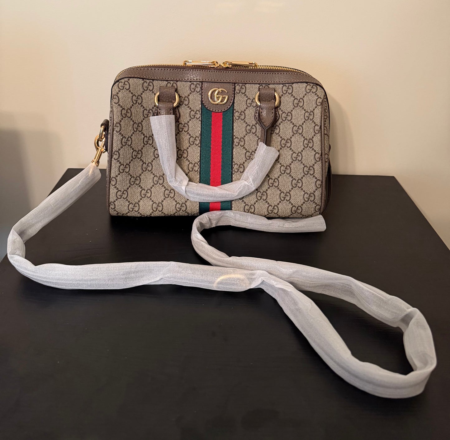 Double G Brown Mini Duffle Bag (25cm)