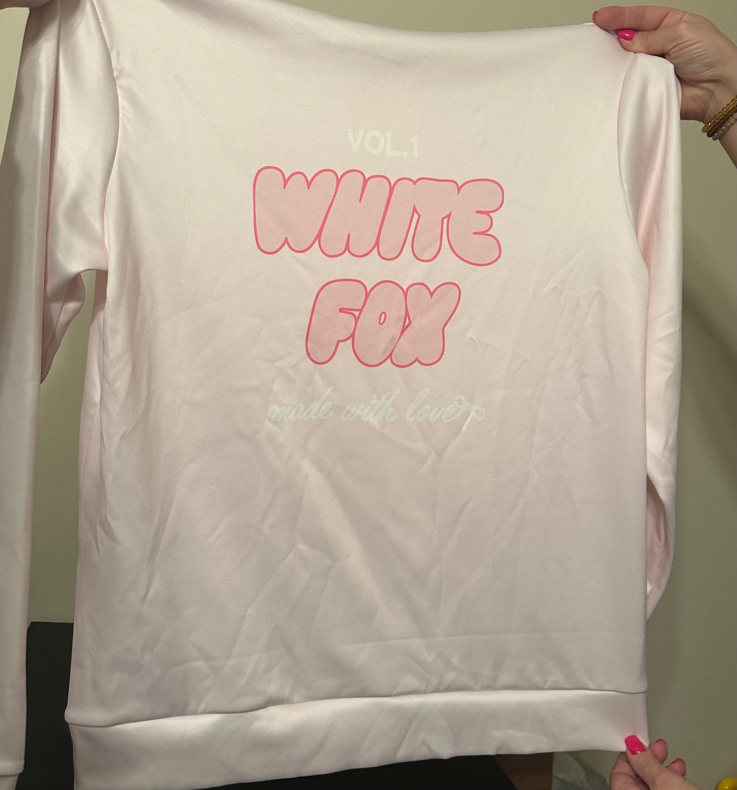 Light Pink White 🦊 Hoodie