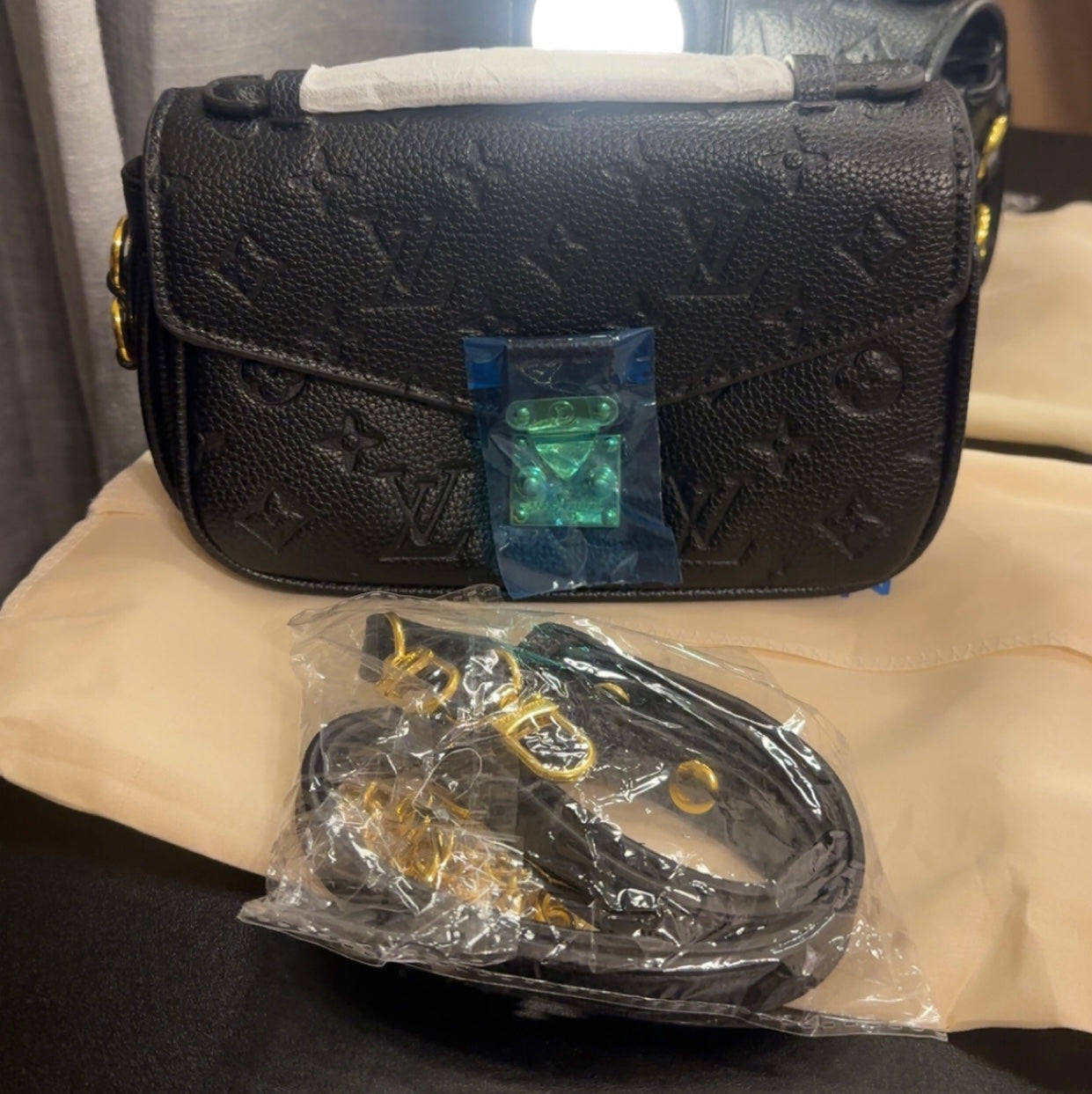 BUDGET-FRIENDLY Black Monogram Mini Signature Snap Bag (Suede Interior)