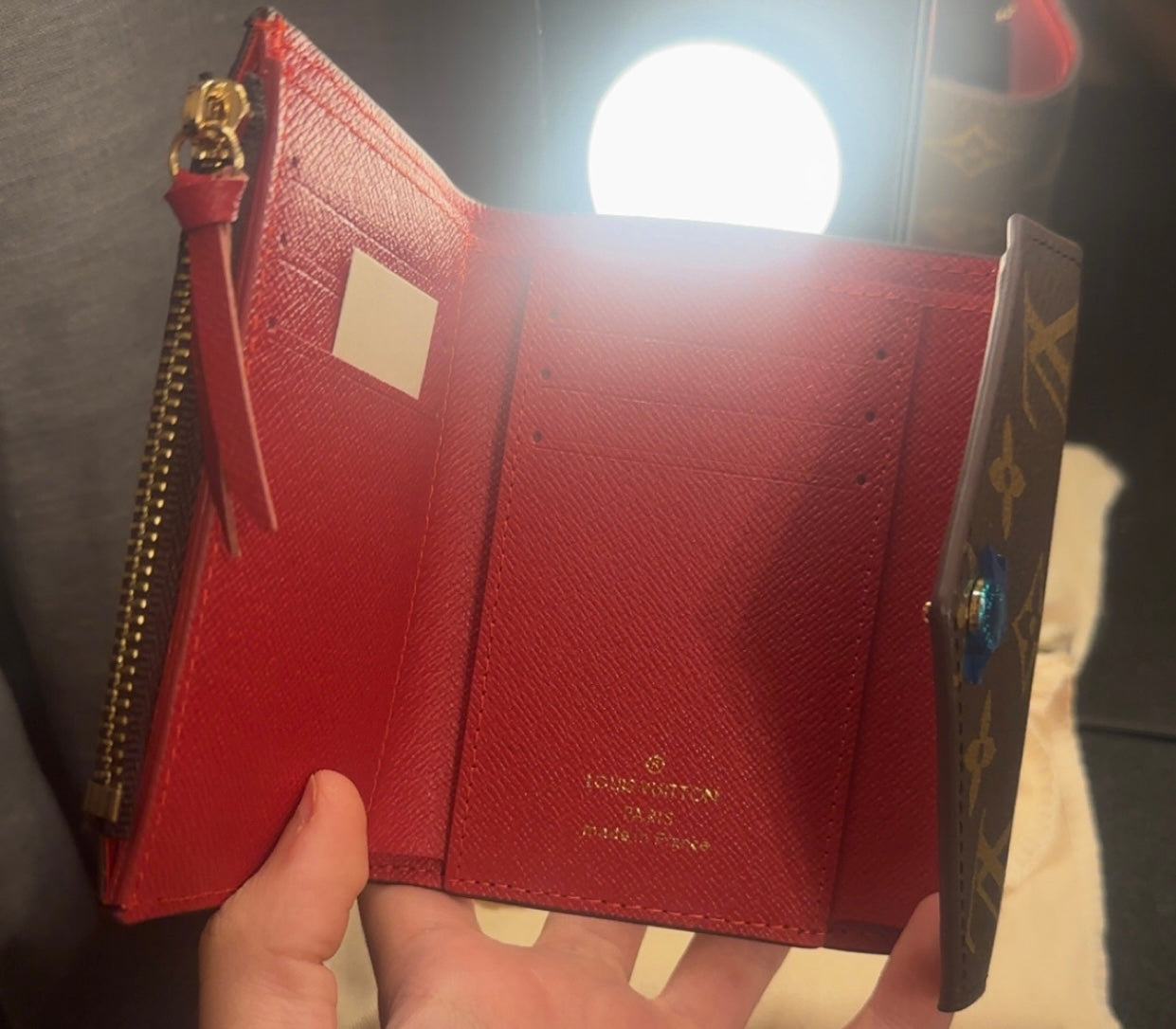 Brown Monogram (Red) Mini Fold-Up Wallet