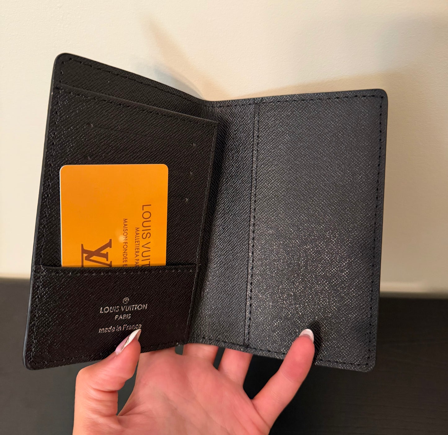 Black Monogram Passport Cover