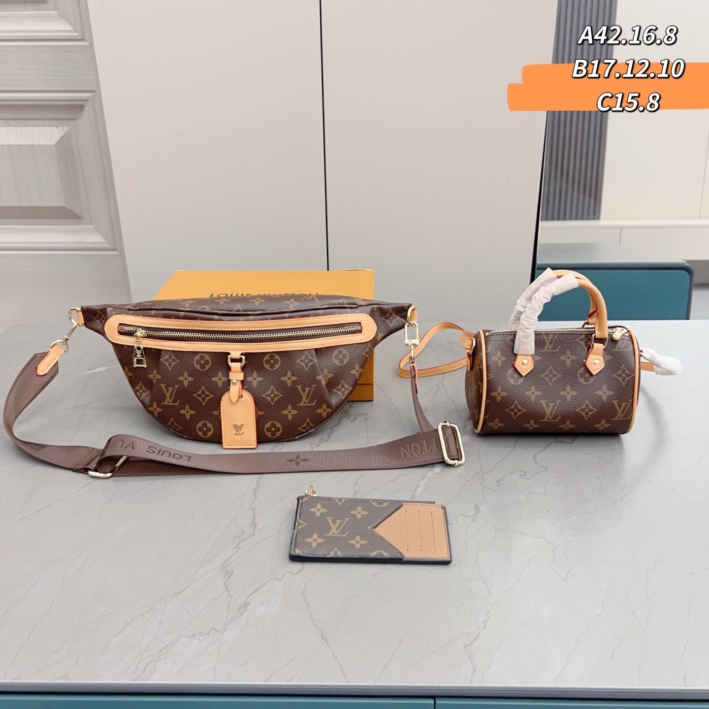 FLASH SALE π - Brown Monogram Waist Bag Combination Set