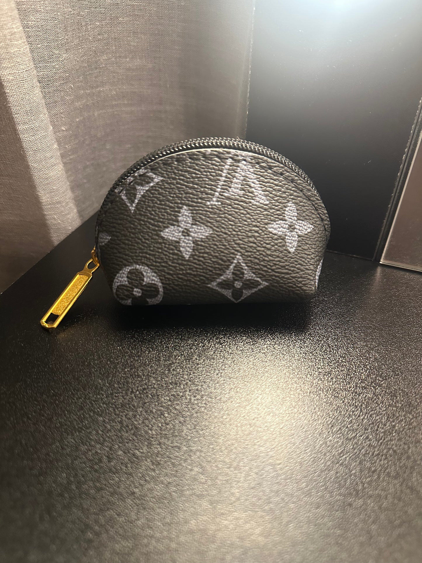 Black/Grey Monogram Coin Pouch