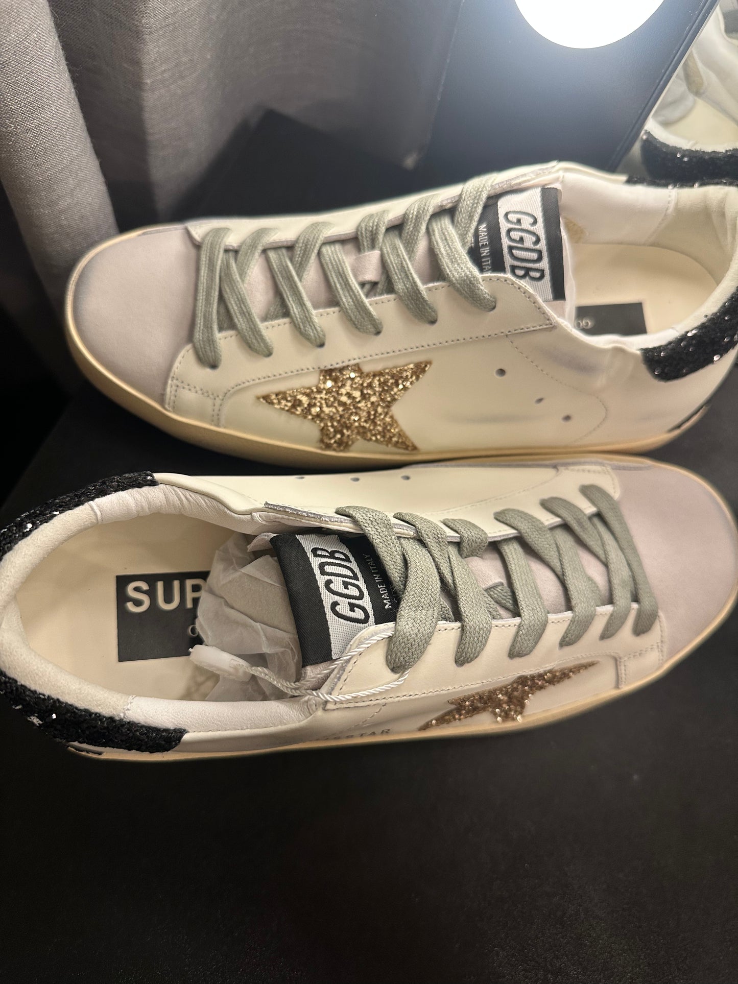 Black & Gold Everyday Star Sneakers - EUR37