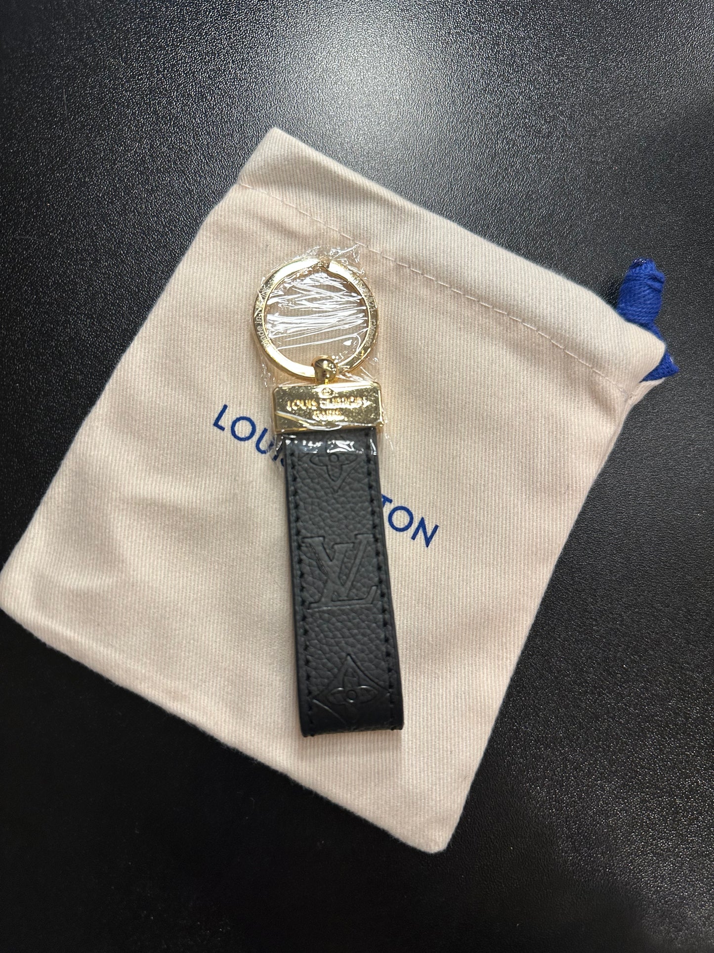 Black Monogram Mini Keychain