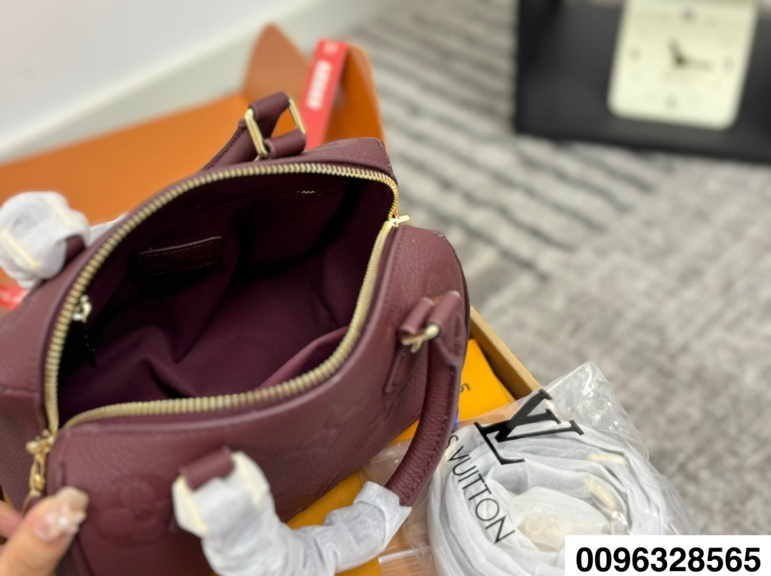 Burgundy Monogram 20cm Duffle