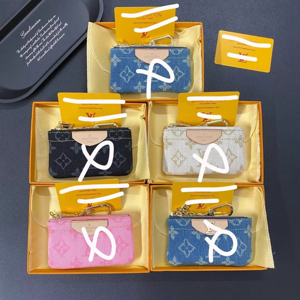 Monogram Denim Key Pouches