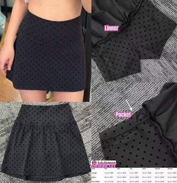 π Black Polka Dot High-Rise Skirt