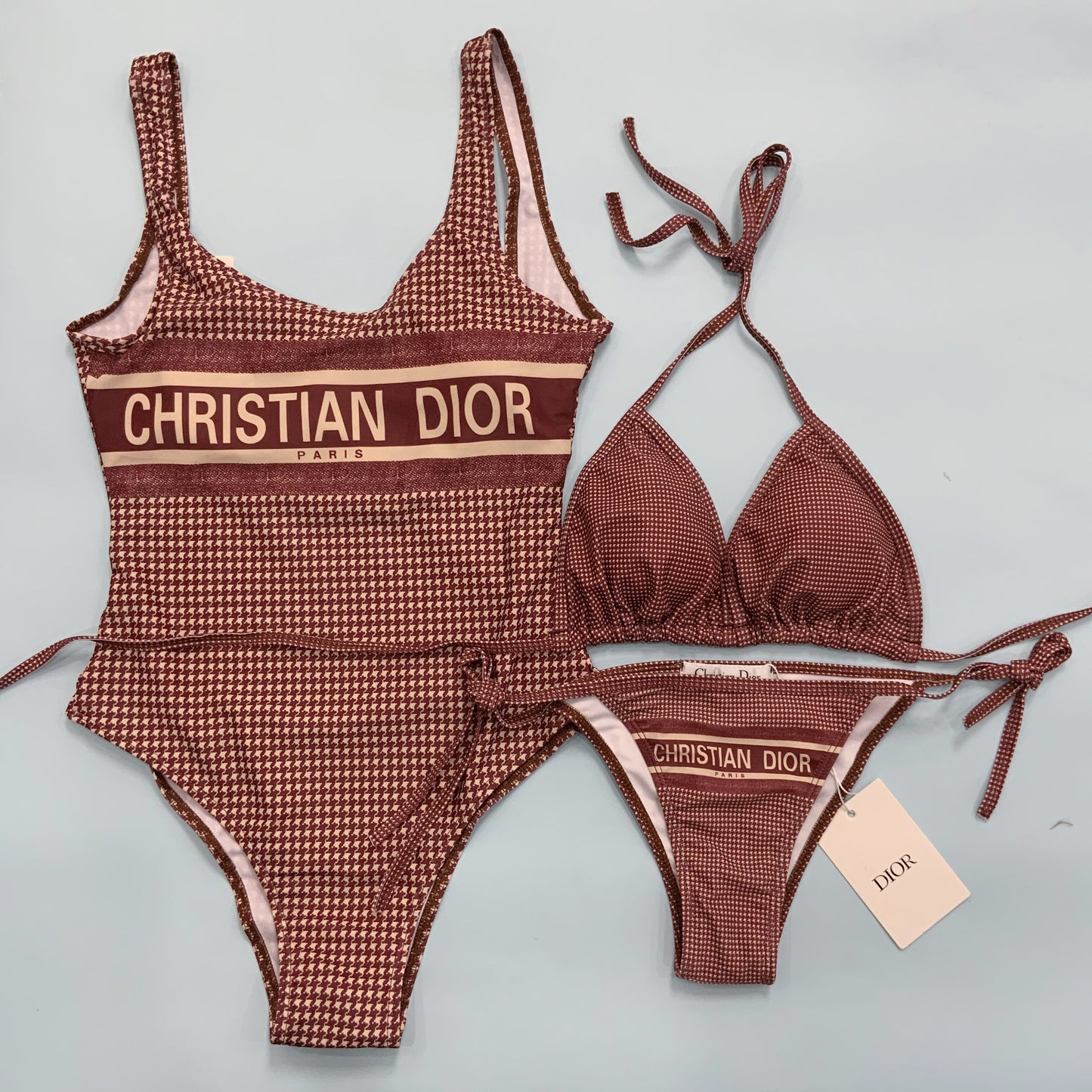 ๐ฟ Brown Plaid Bathing Suits