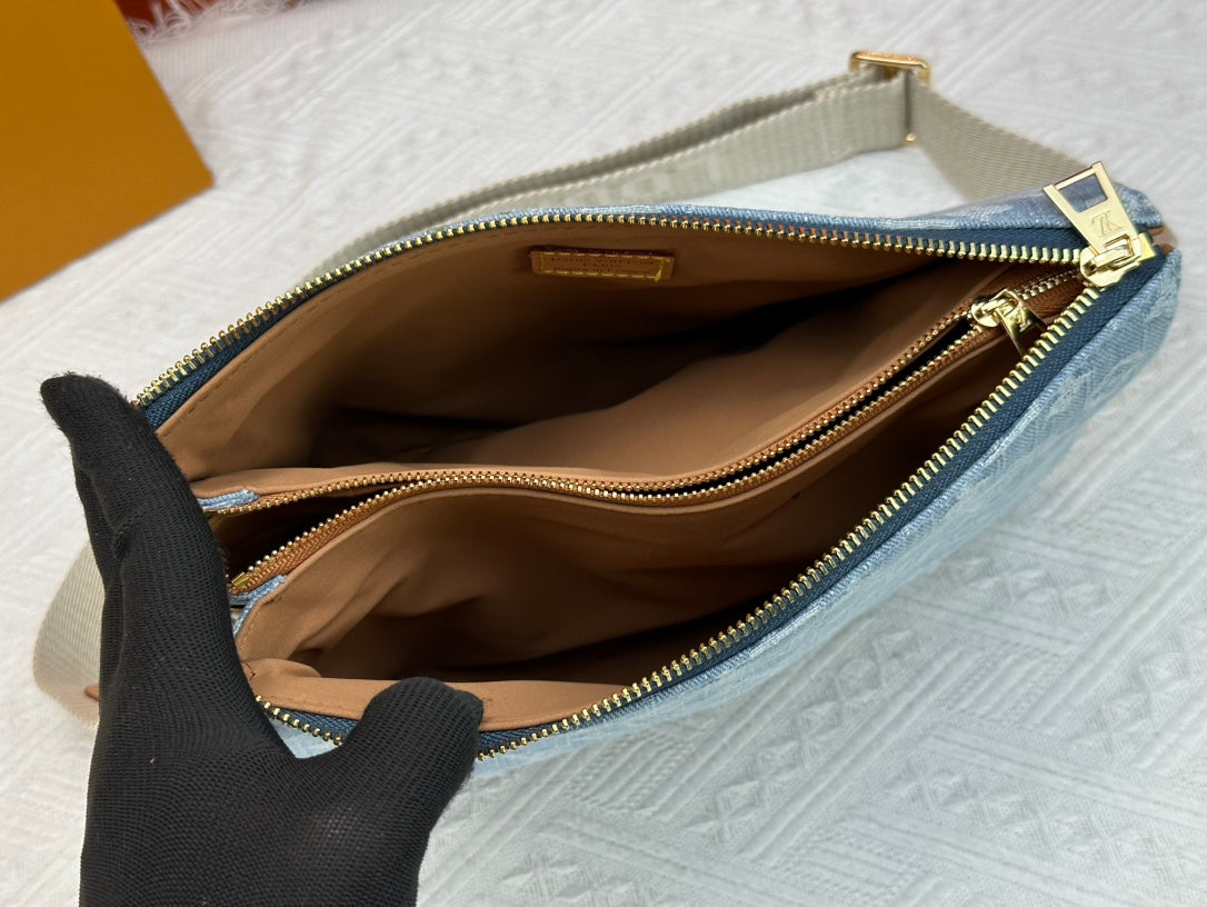 Light Blue Denim Cousin Bags