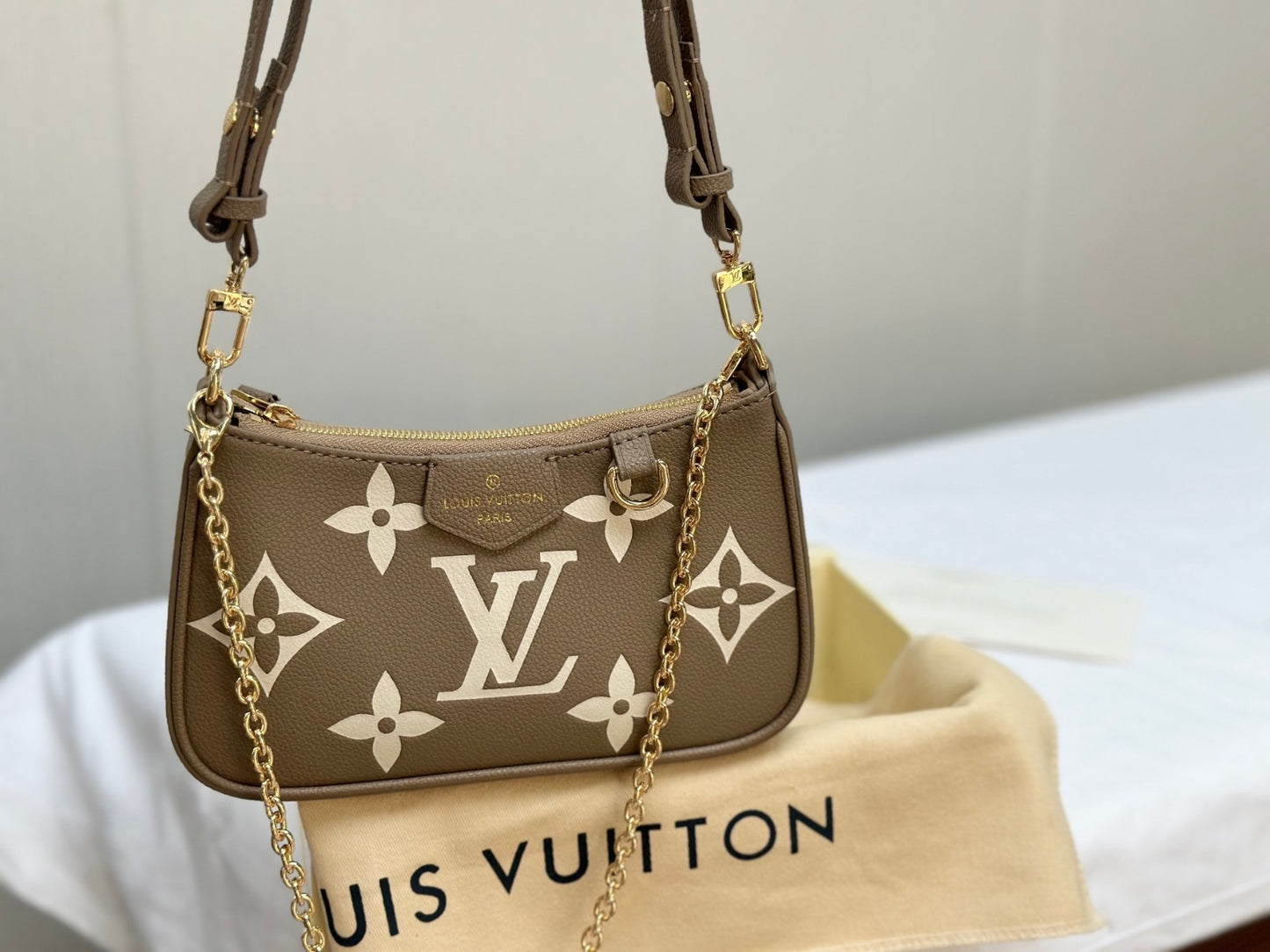 Monogram Brown/Cream Compact Shoulder Bag