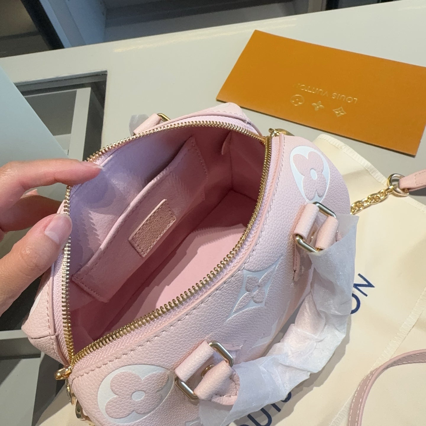 Pink/White Monogram Mini Duffle Bag (20cm)