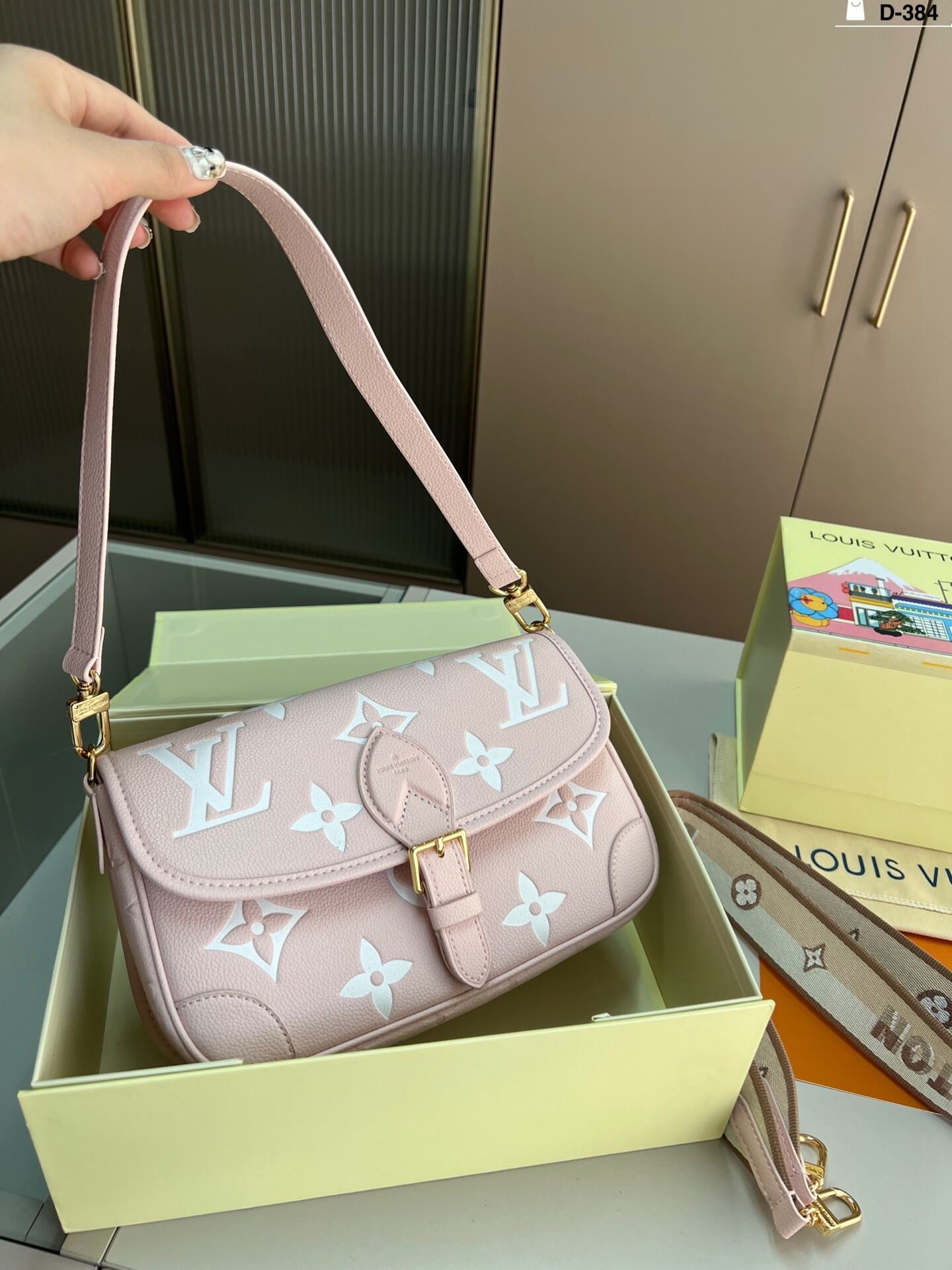 Pink Monogram Saddle Crossbody Bags