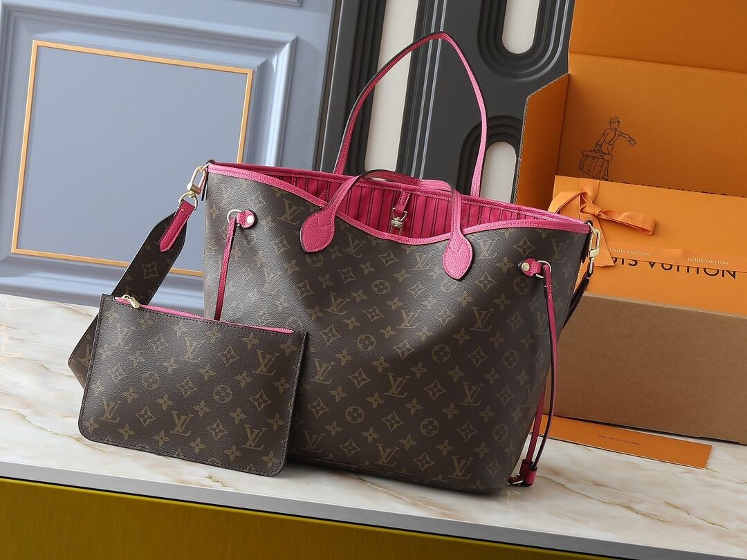 Brown Monogram (Pink Int.) Carryalls (MM)