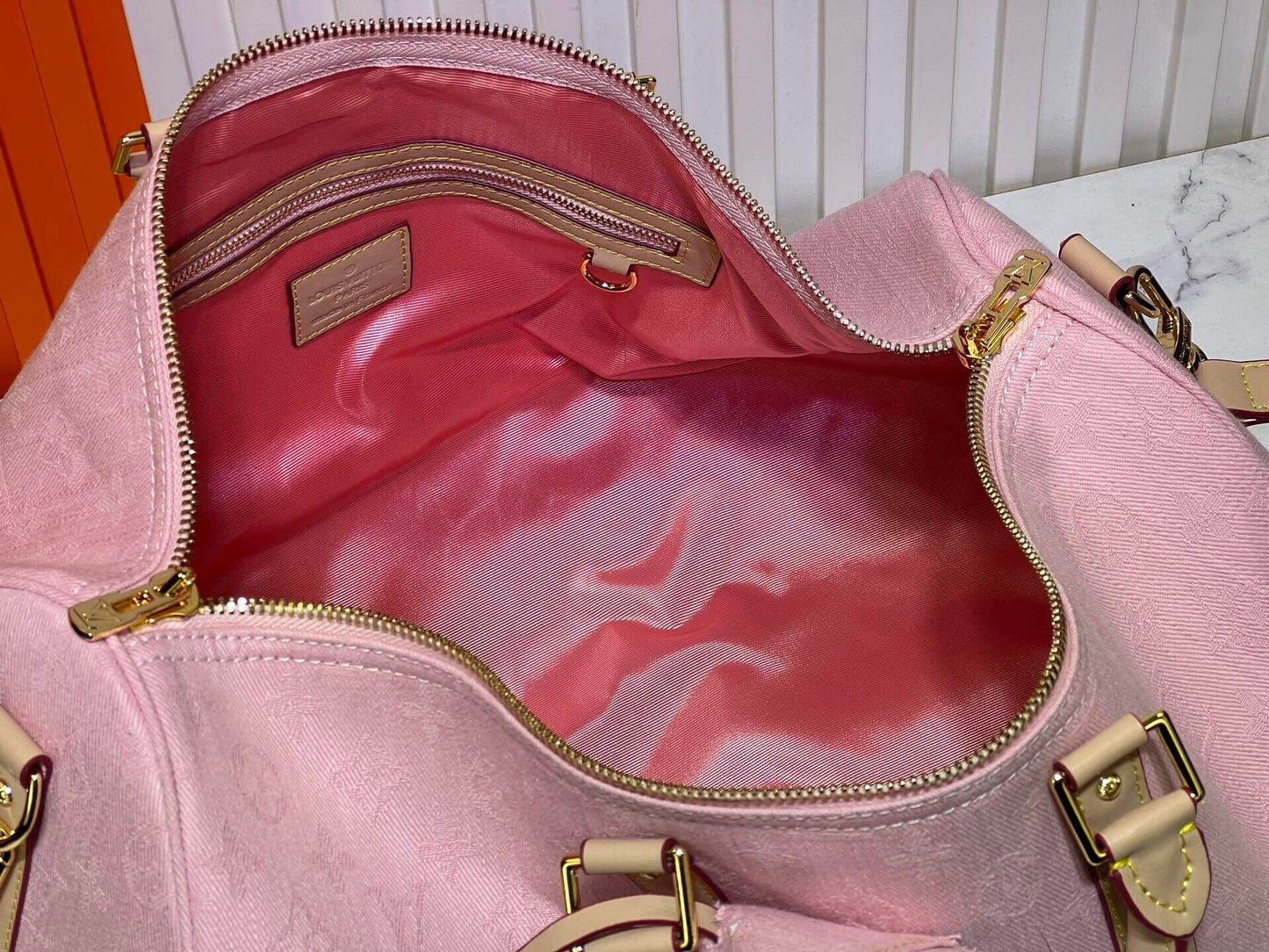 Pink Denim Duffle Bag (45cm)