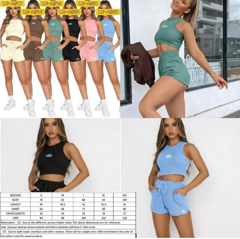 A L O Tank Top/Shorts Sets