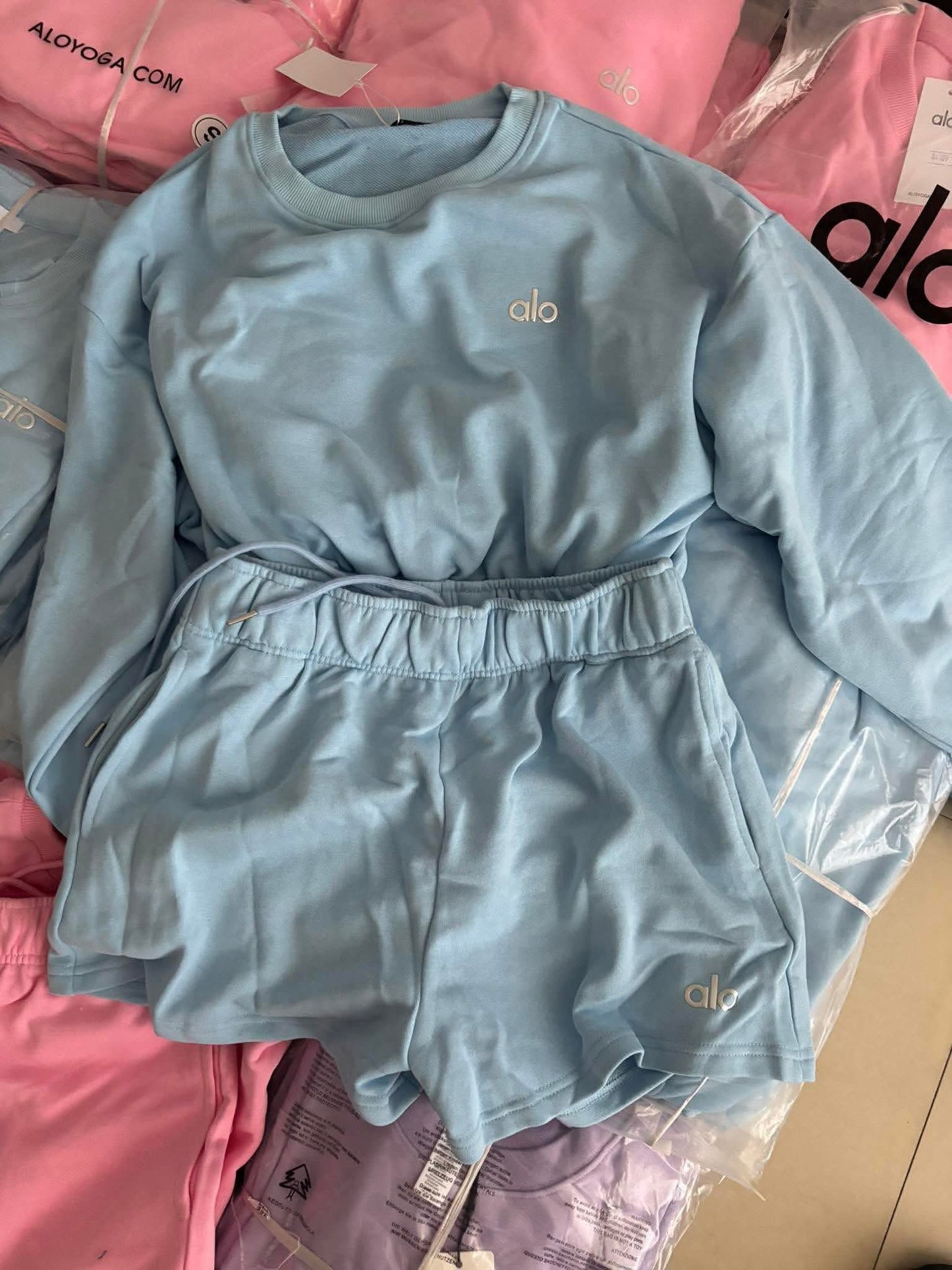 A L O Crewneck/Shorts Sets (NOT OVERSIZED)
