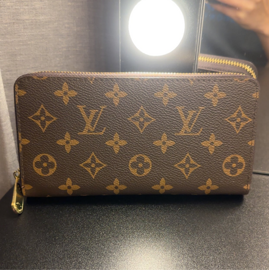 Brown Monogram Zip Wallet