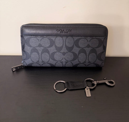 Signature C Black/Grey Wallet Set