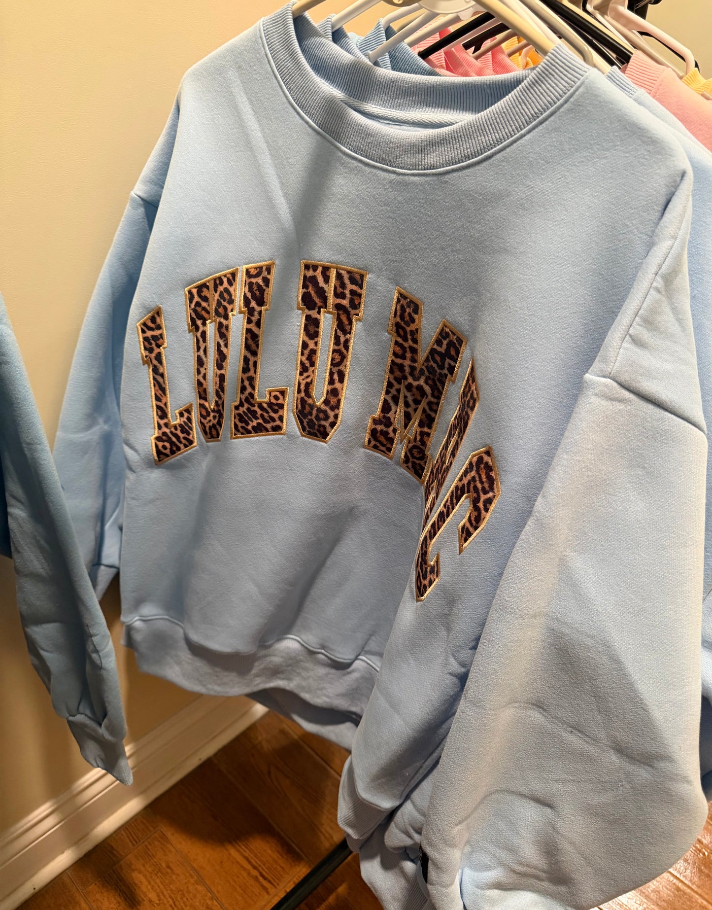 Lulu Mac Light Blue/Leopard Sweatshirt