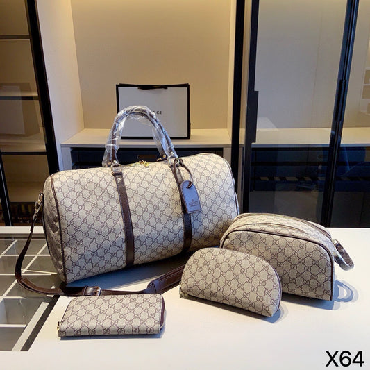 Double G Tan/Brown Duffle & Accessories Combination Set