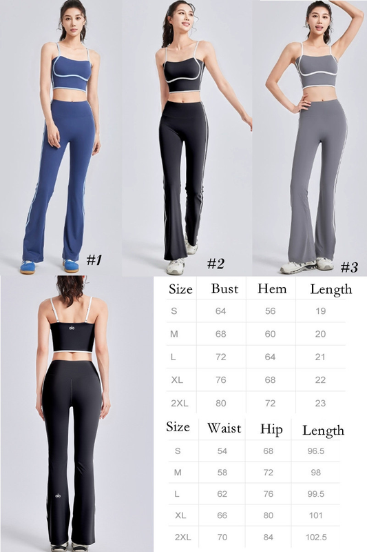 A L O Cropped Tank/Flare Leggings Sets