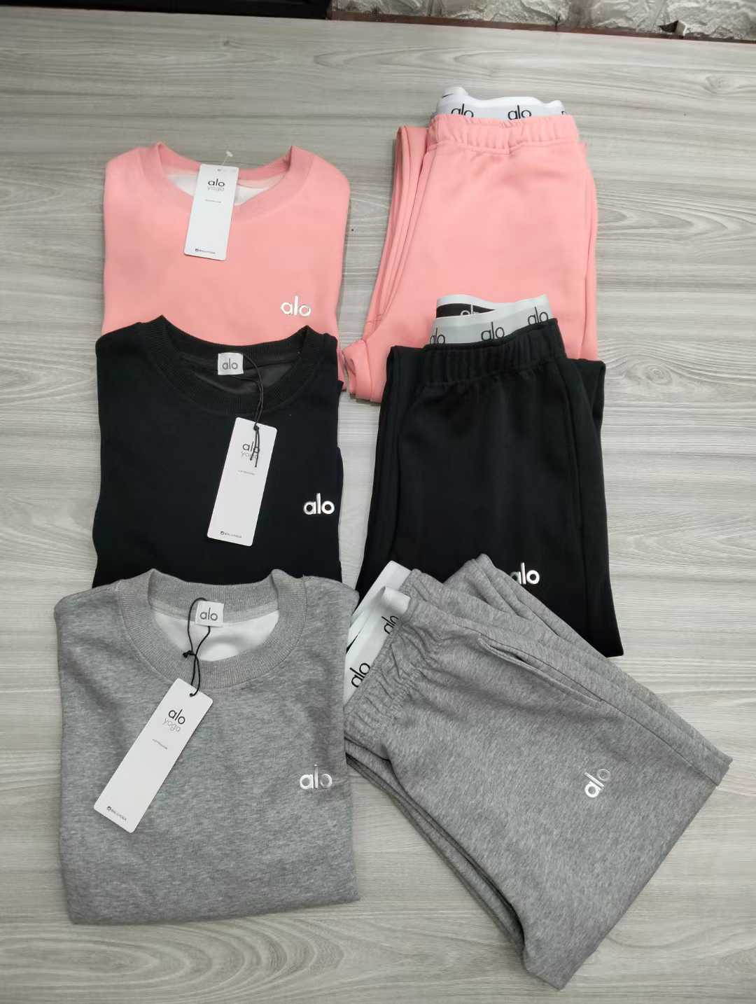 A L O Crewneck/Straight Leg Joggers Sets