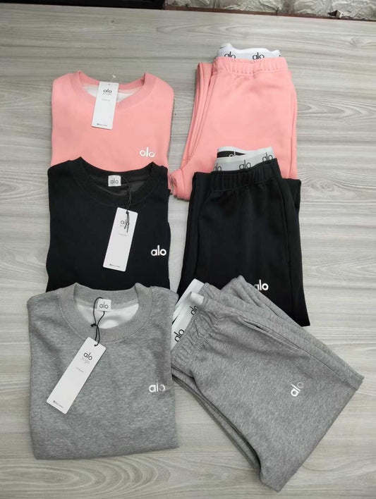 A L O Crewneck/Straight Leg Joggers Sets