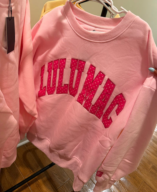 Lulu Mac Light Pink/Hot Pink Polka Dot Sweatshirt