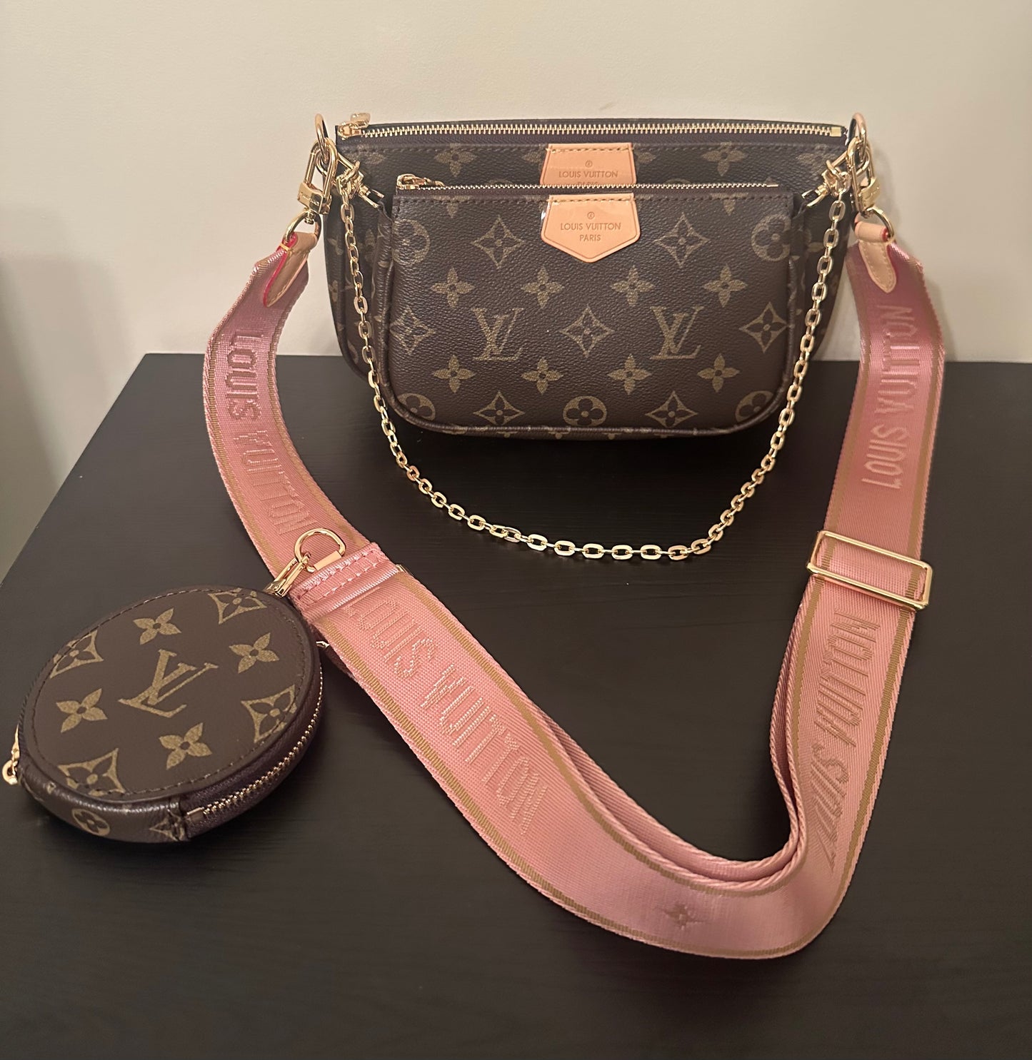 Pink Monogram Multi-Piece Shoulder Set