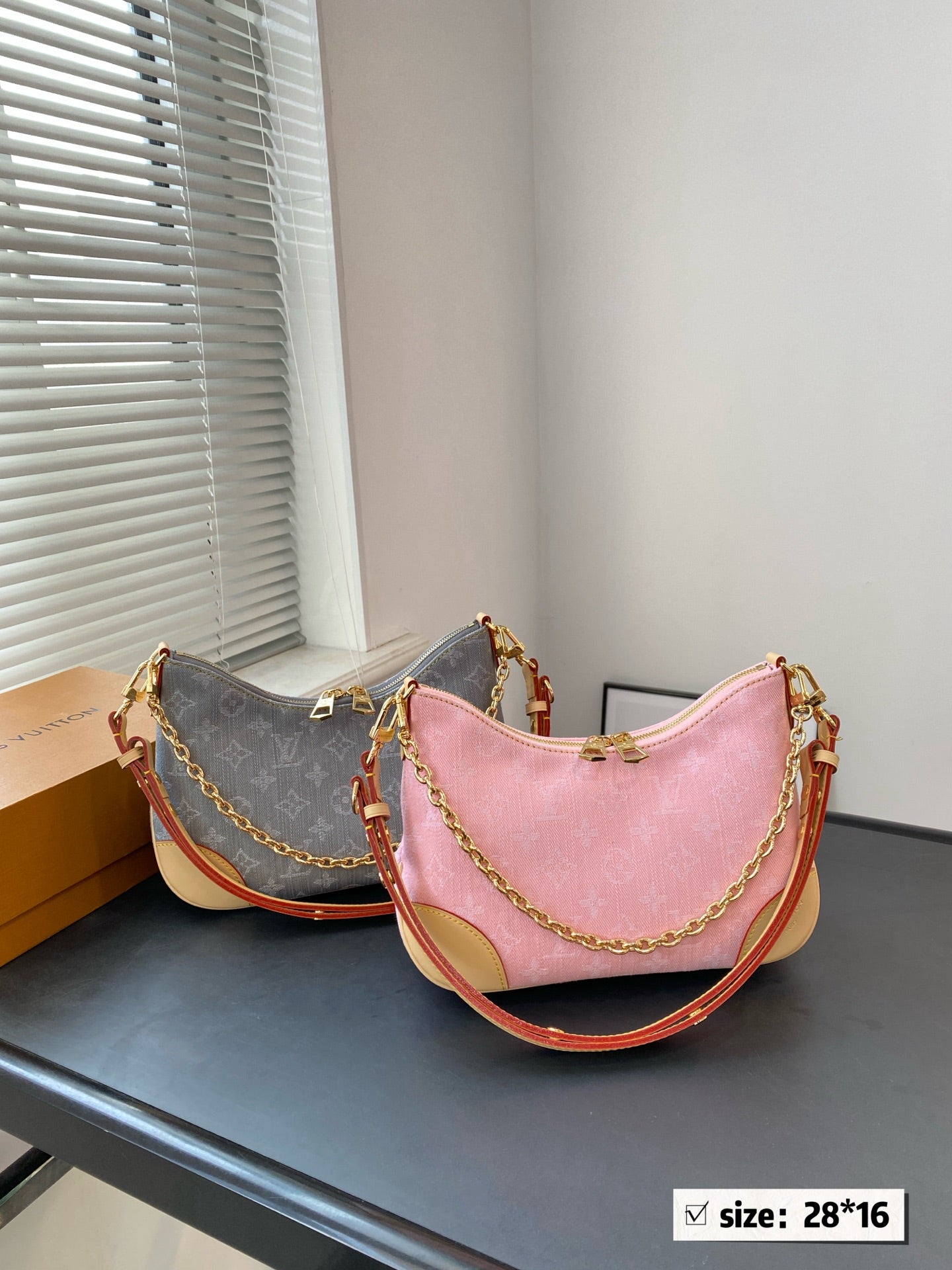 Denim Curve Shoulder Bags