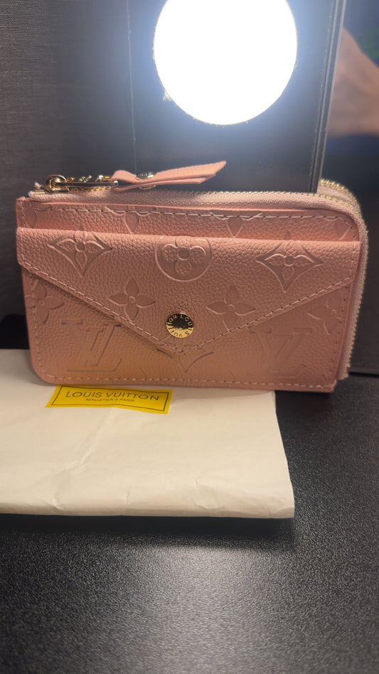 Light Pink Monogram Card Case Keychain