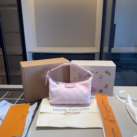 Pink Denim Curve Mini Shoulder Bag