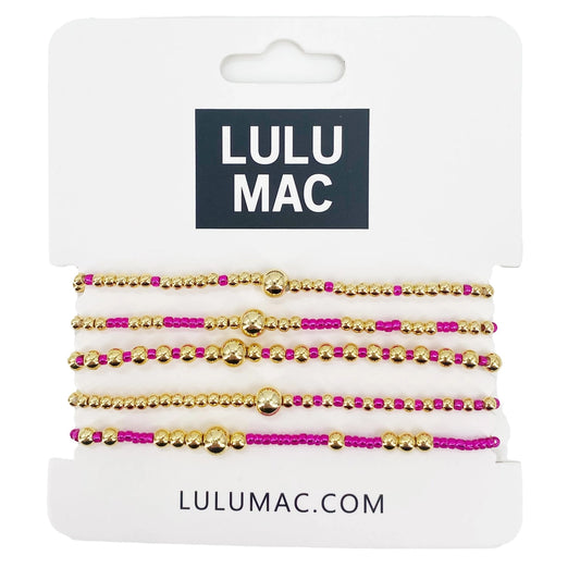 Lulu Mac Hot Pink Bracelet Set