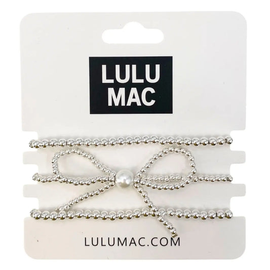 Lulu Mac Silver Bow Bracelet Set