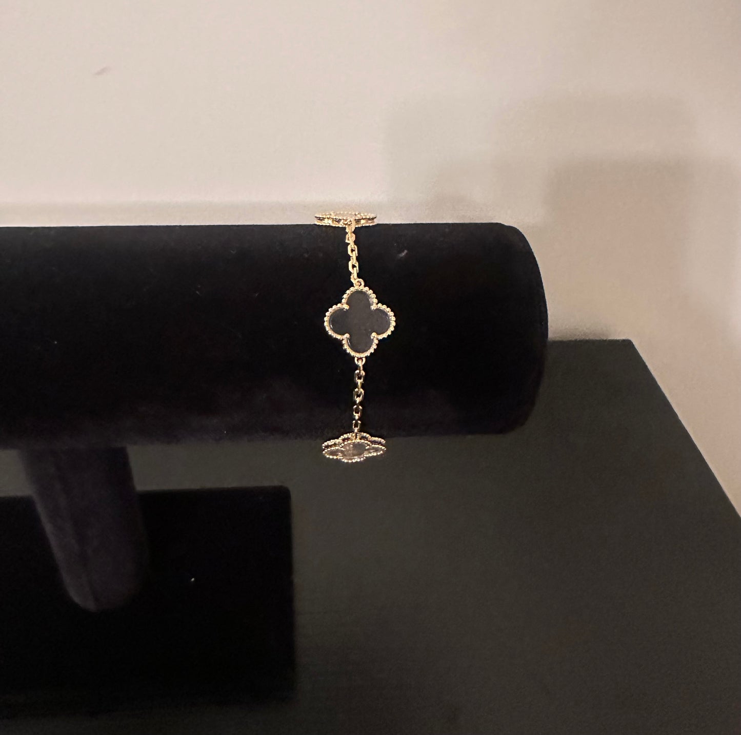 Gold Clear Clover Bracelet