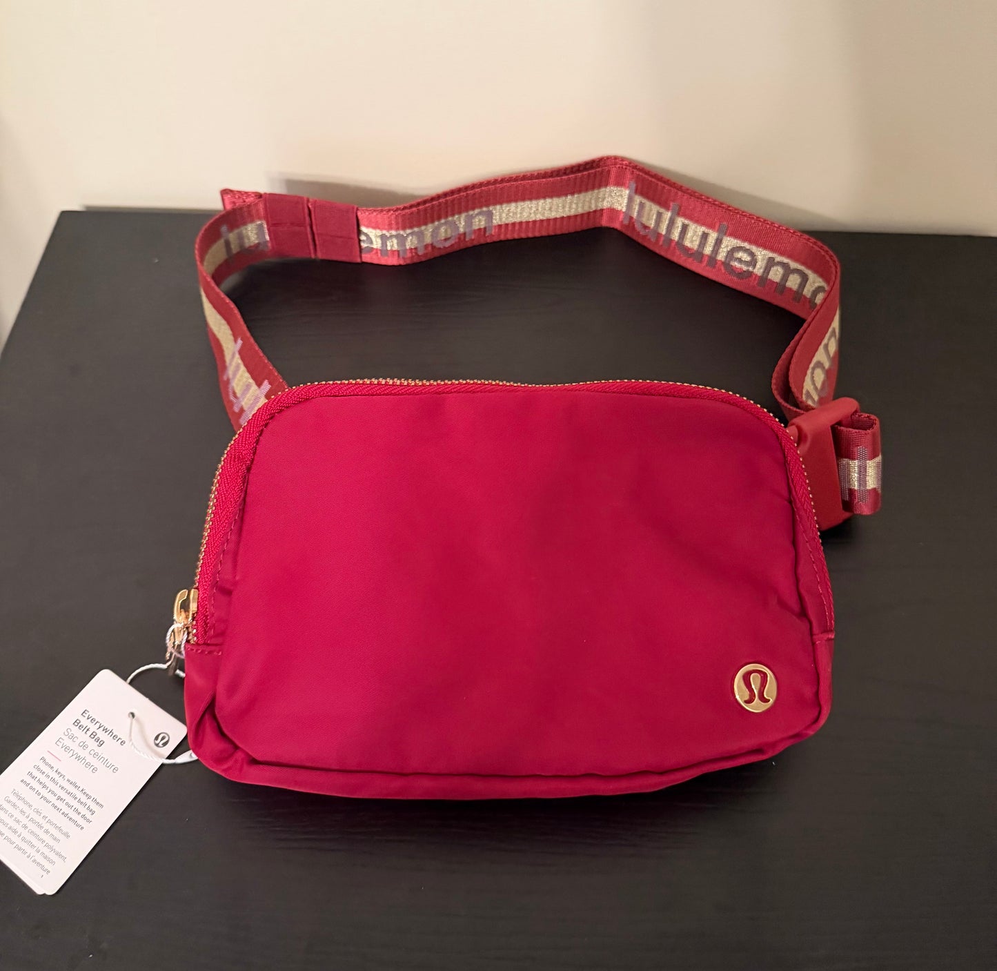 🍋 Burgundy/Gold Belt Bag