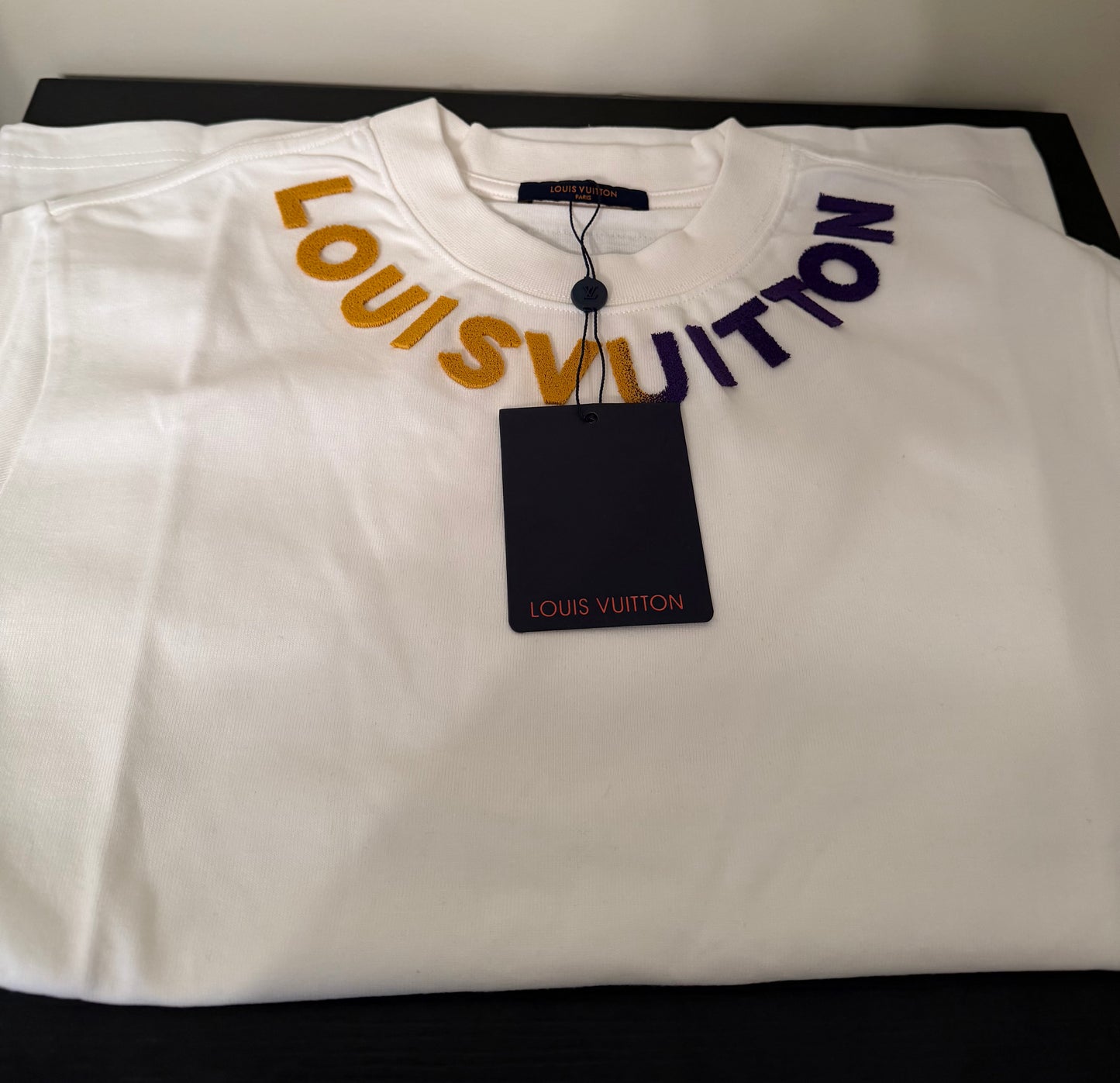 Monogram Purple/Gold Embroidered Men’s Tee (S)