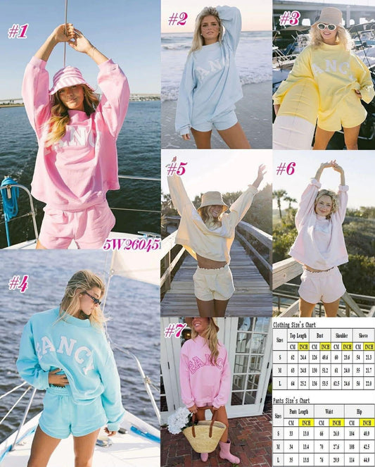 Fancy Crewneck/Shorts Sets