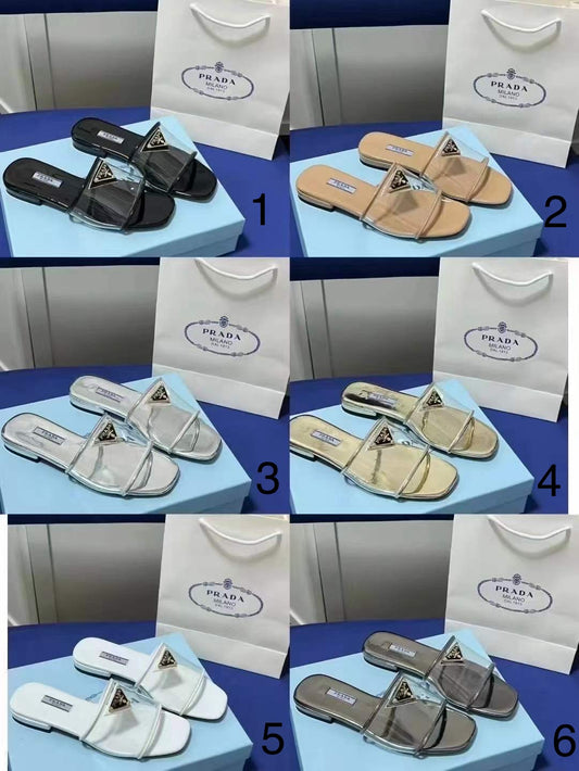 P A Flat Clear Sandals