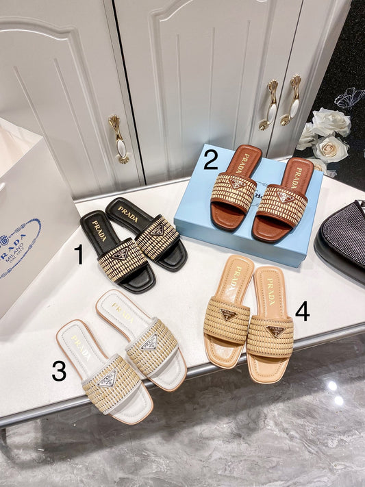 P A Flat Woven Sandals